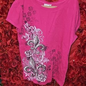 LA Conduct Girls Pink Graphic Tee Size XLarge